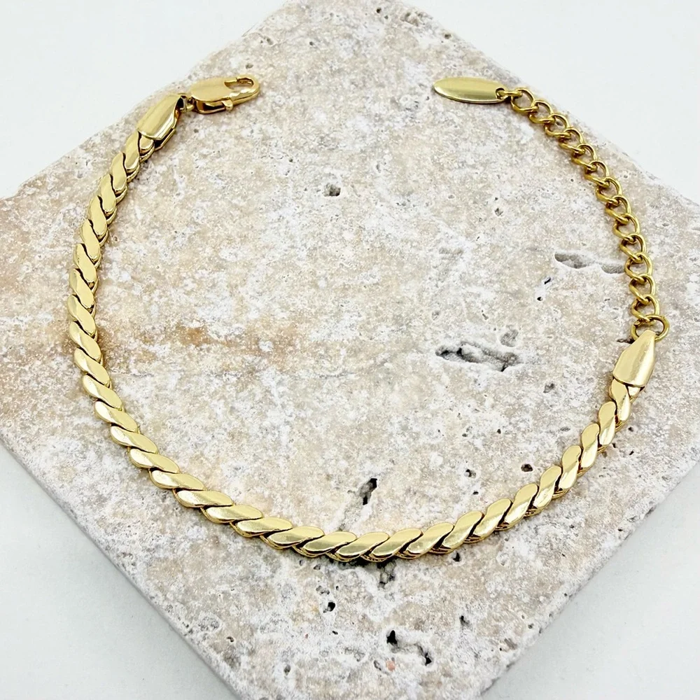 Last 1 🔥Flat Chain Bracelet | 14K Gold Plated | Water Resistant Jewelry